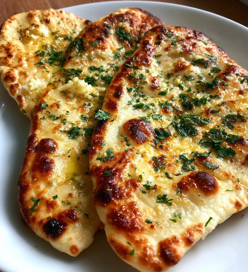 homemade garlic naan