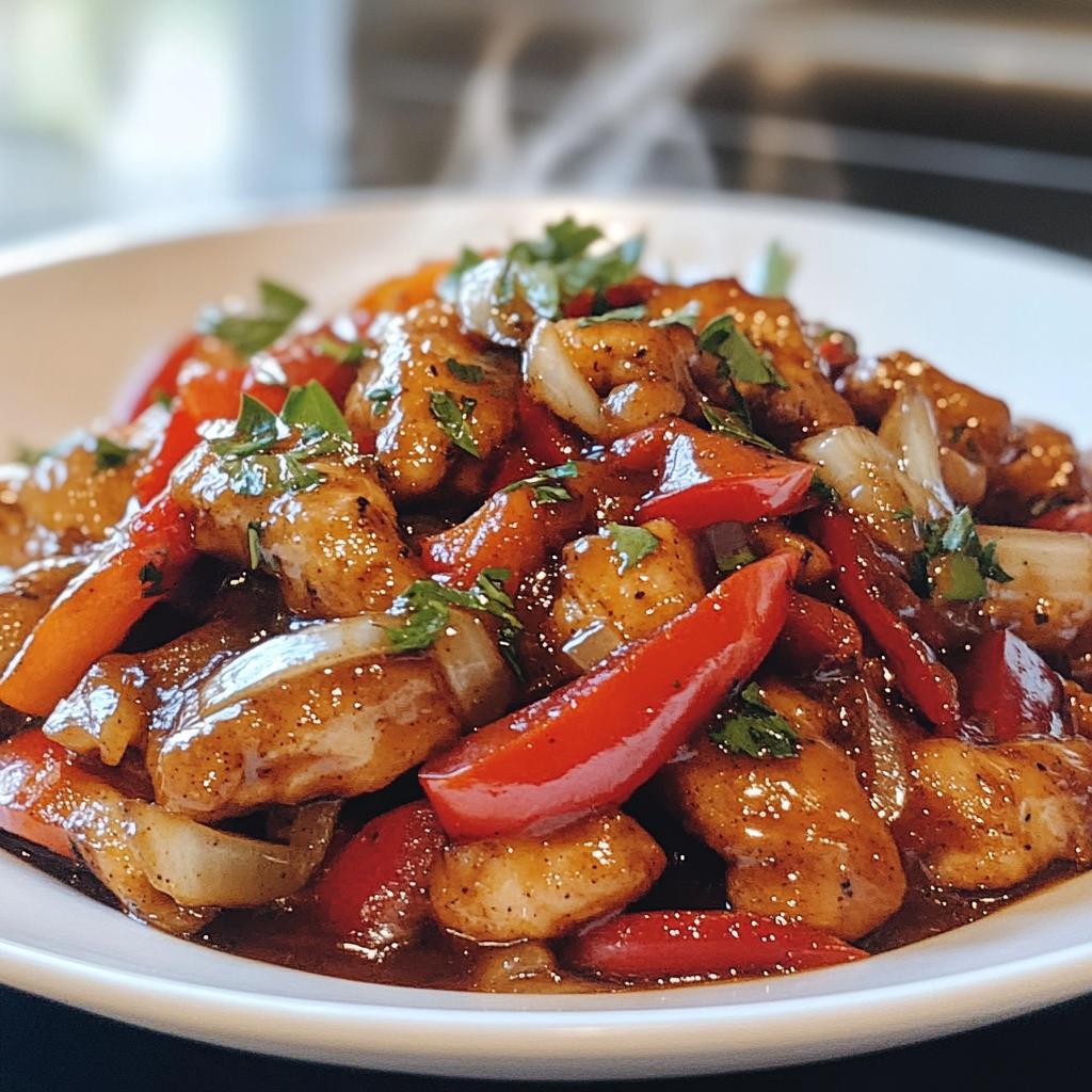 honey garlic chicken stir fry - detail 1