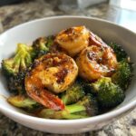 honey garlic shrimp bowls with roasted broccoli