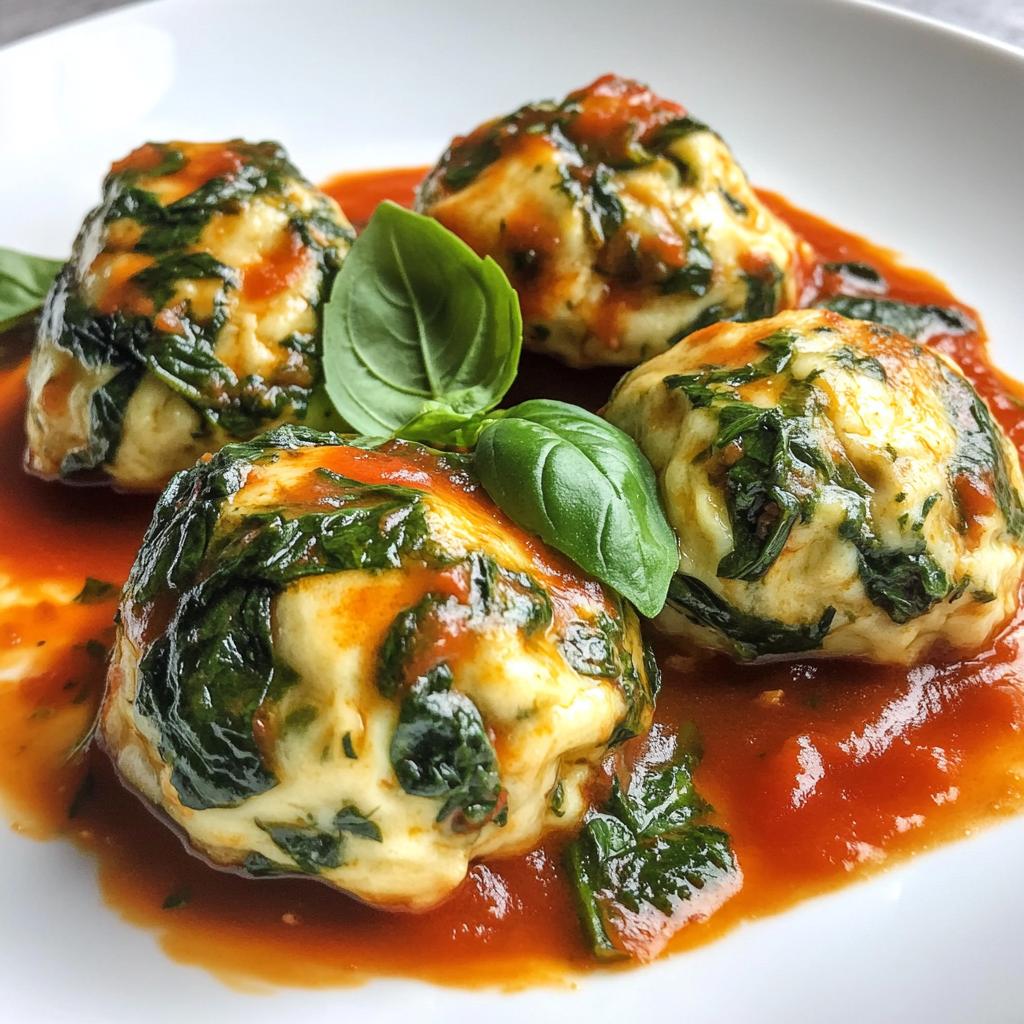 italian spinach ricotta dumplings with tomato basil sauce recipe