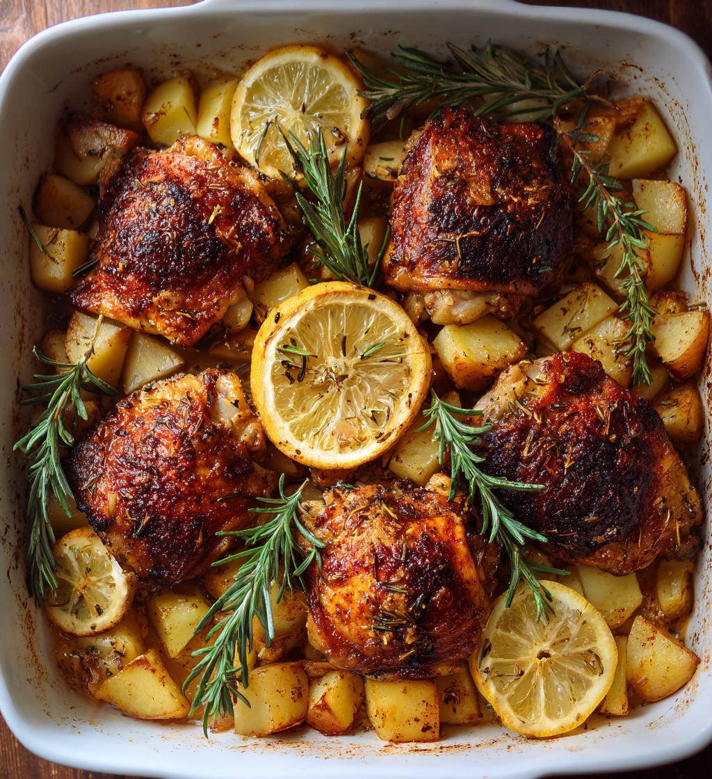 lemon rosemary garlic chicken and potatoes recipe