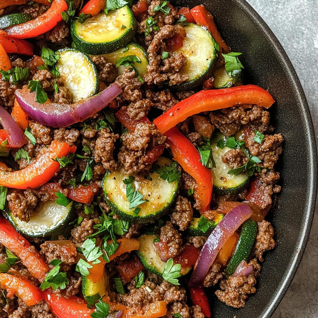 mediterranean ground beef stir fry