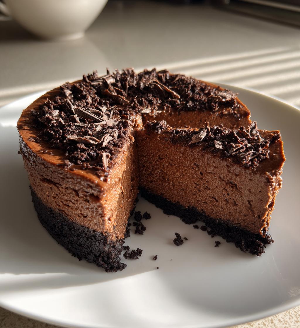 no bake chocolate cheesecake - detail 1