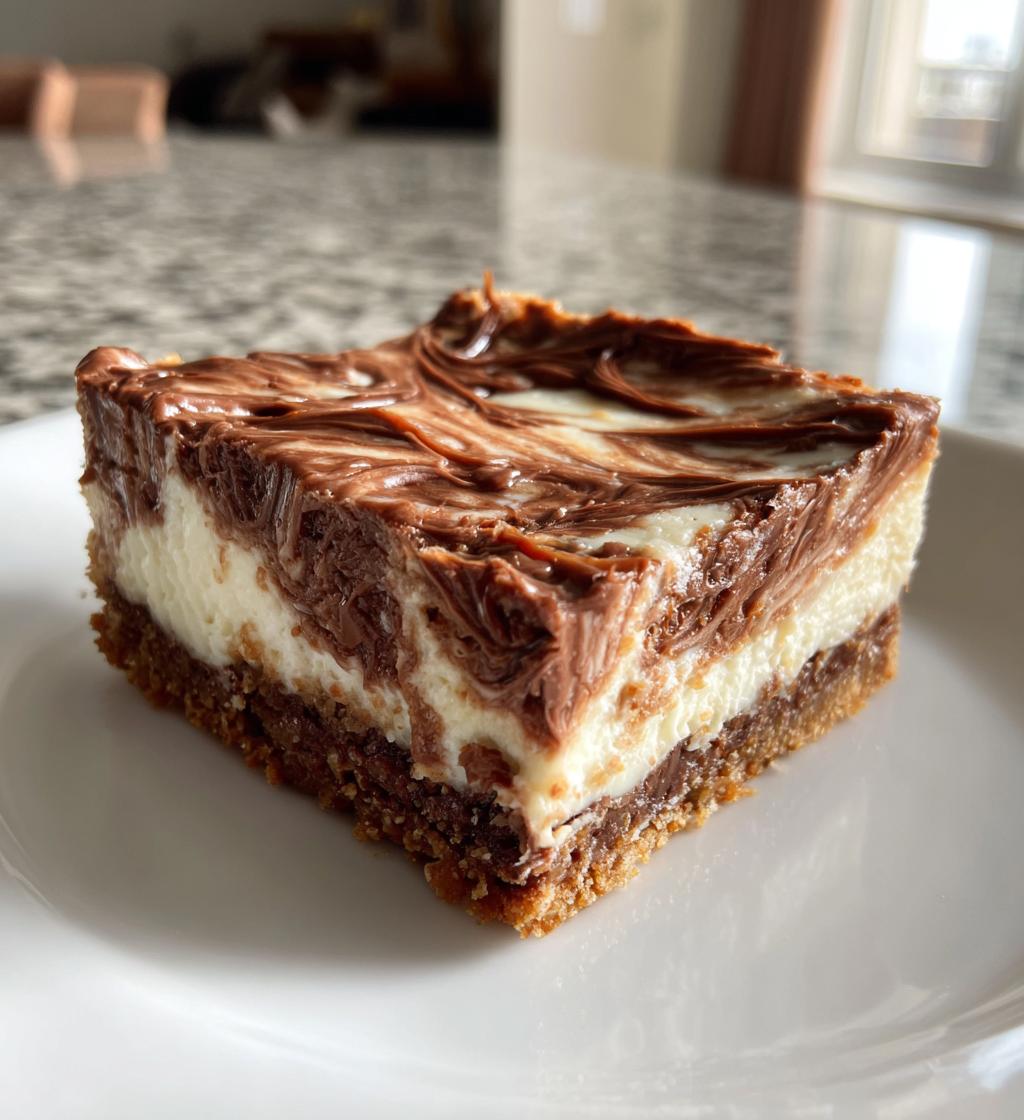 nutella cheesecake bars