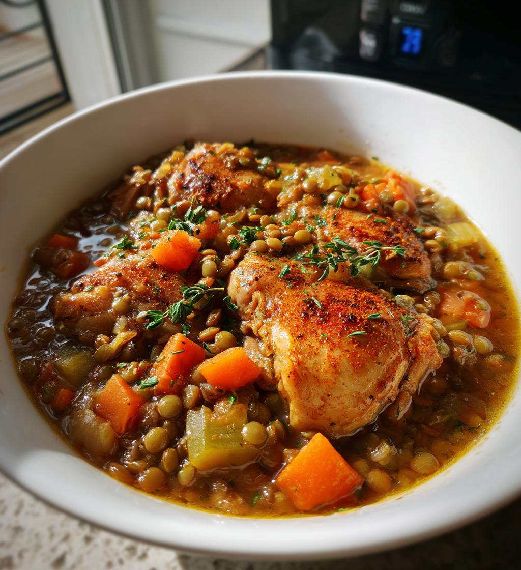one pot chicken and lentils recipe - detail 1