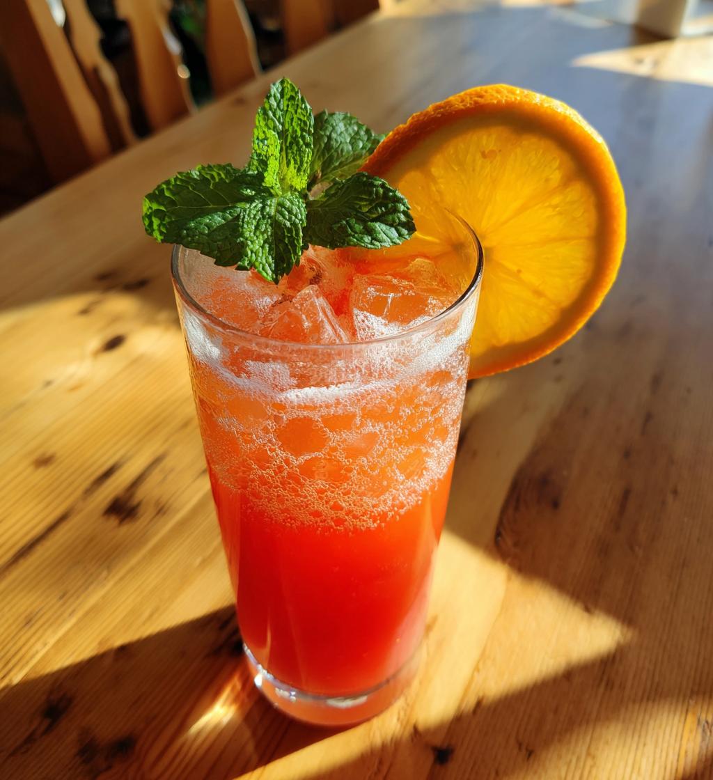 orange mocktail spritzer recipe - detail 1