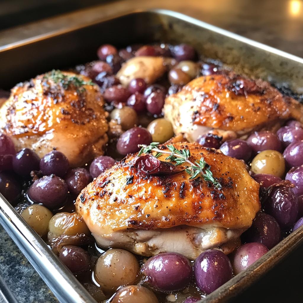 pan roasted chicken with grapes and shallots recipe