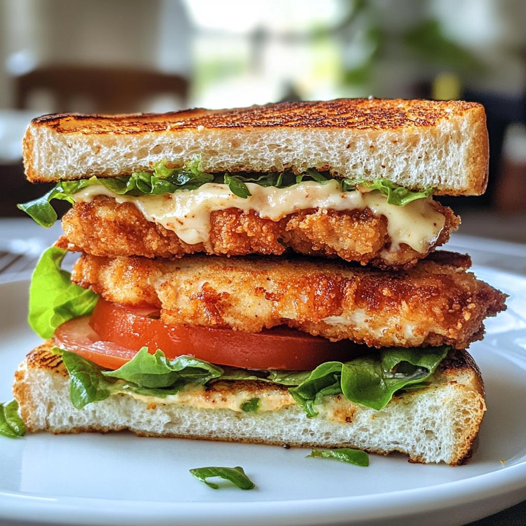 panbread with crunchy chicken burgers