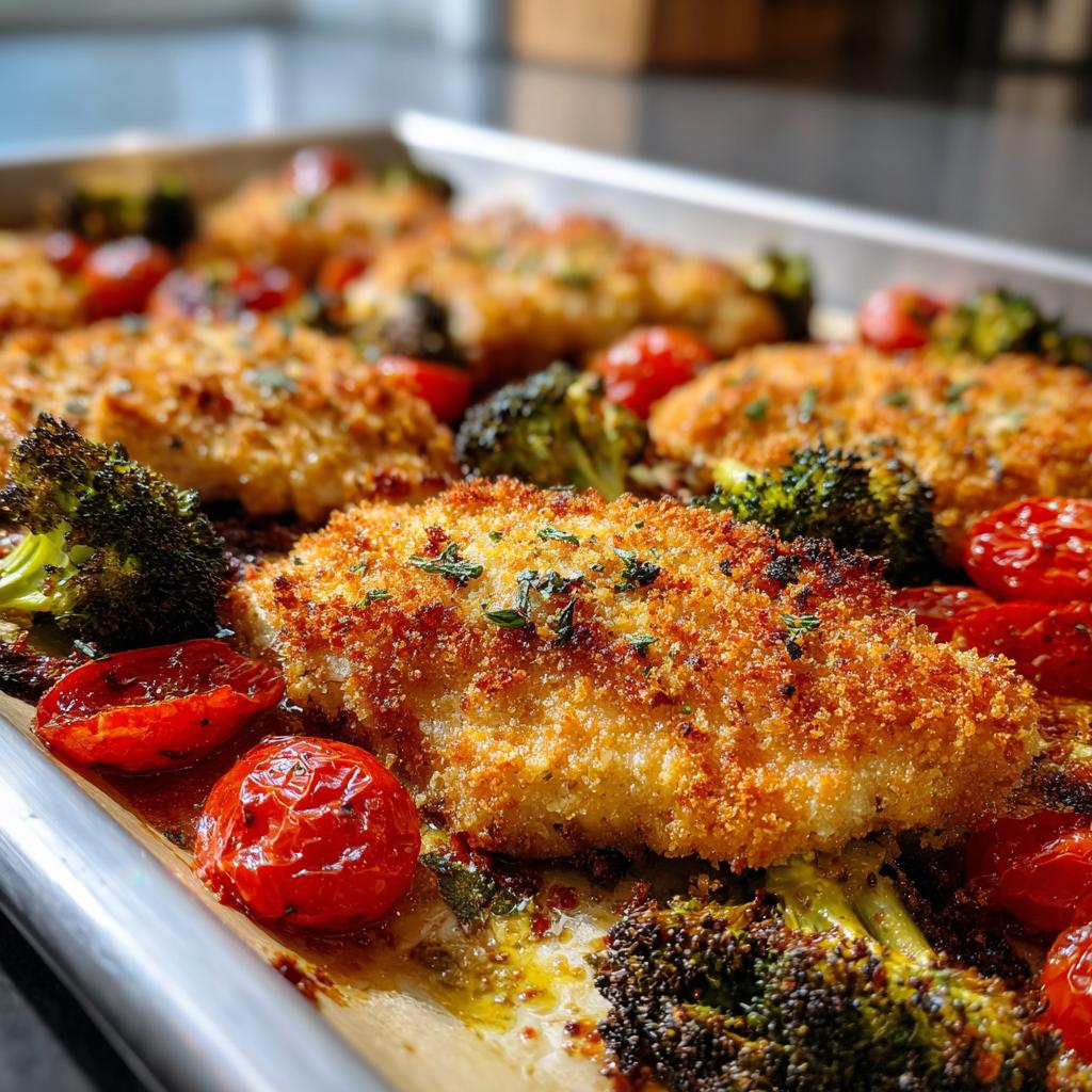 parmesan crusted chicken sheet pan - detail 1