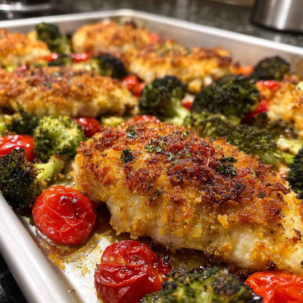 parmesan crusted chicken sheet pan