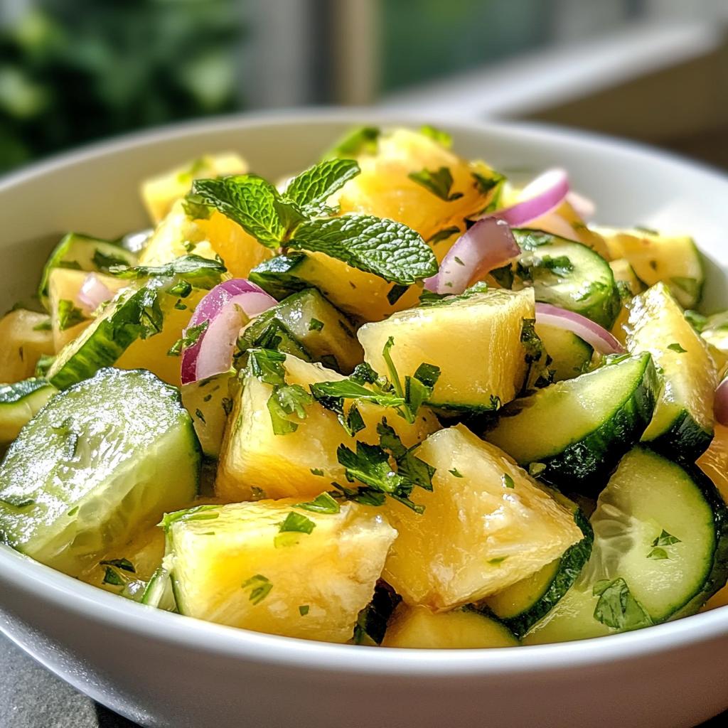 pineapple cucumber salad - detail 1