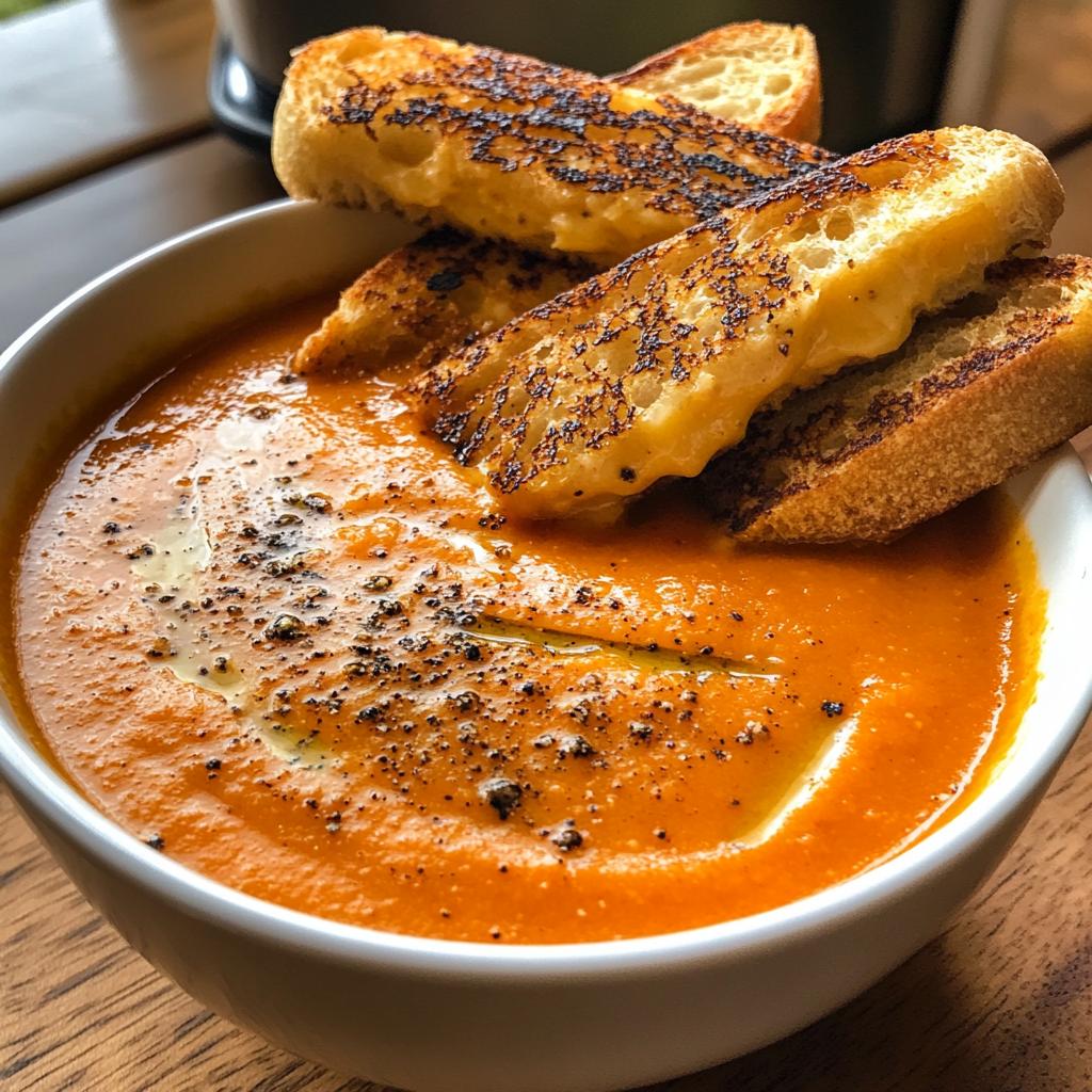 pumpkin tomato soup with grilled swiss cheese sticks recipe