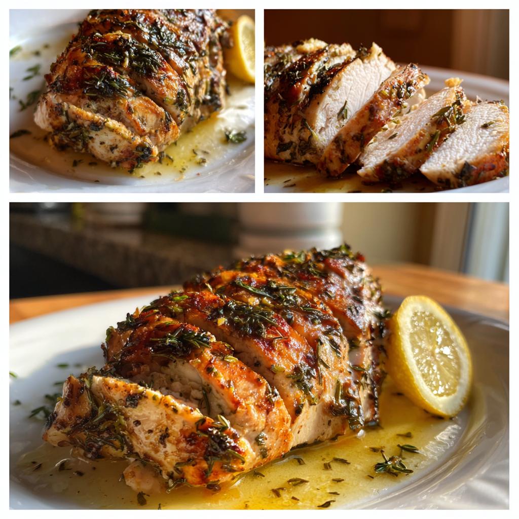 roasted herb infused turkey breast with lemon and white wine recipe