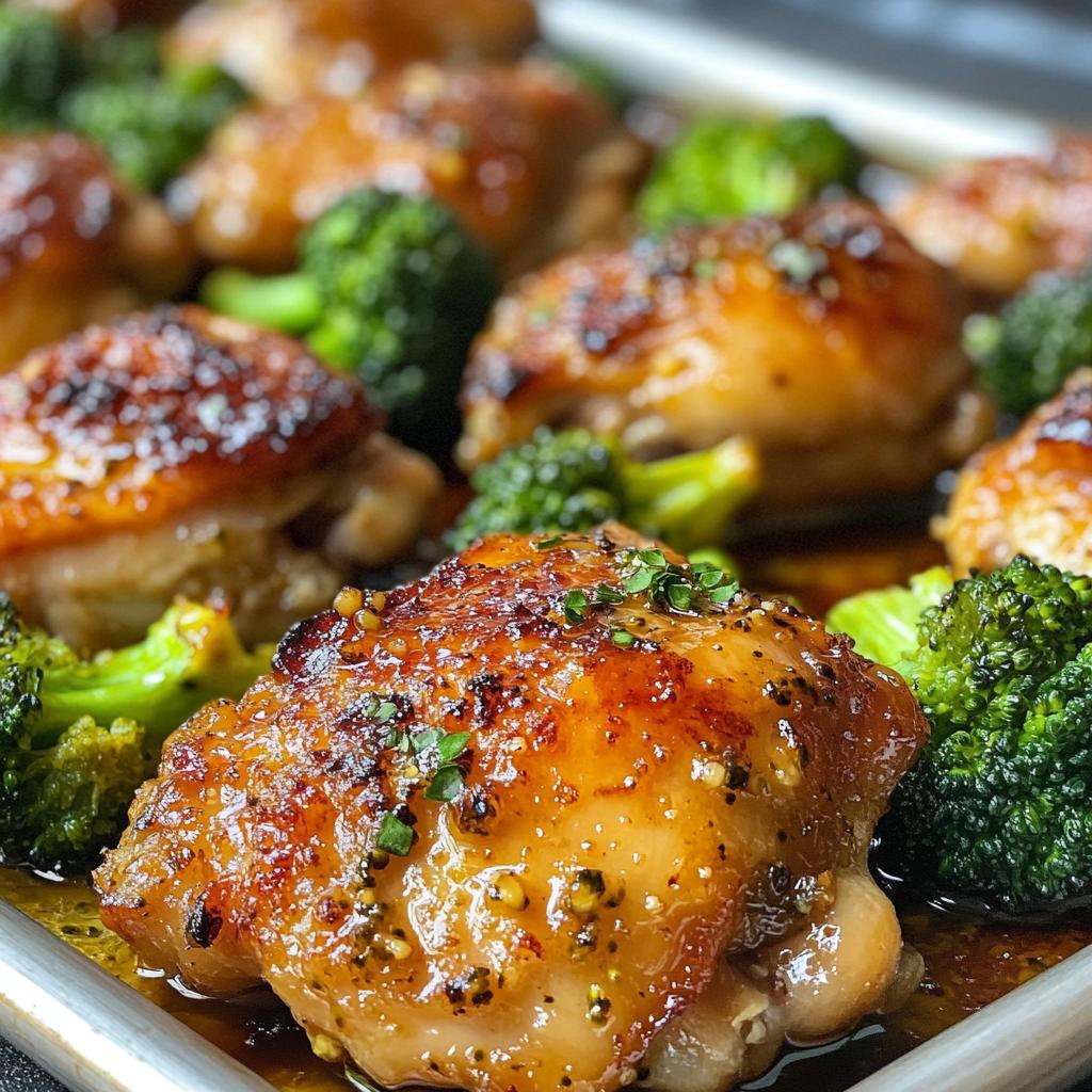 sheet pan chicken thighs with broccoli and honey mustard sauce recipe - detail 1