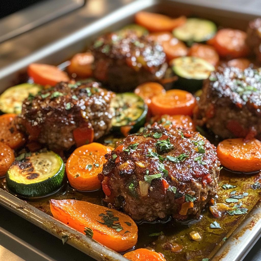 sheet pan mini meatloaf with vegetables recipe
