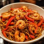 shrimp noodle stir fry