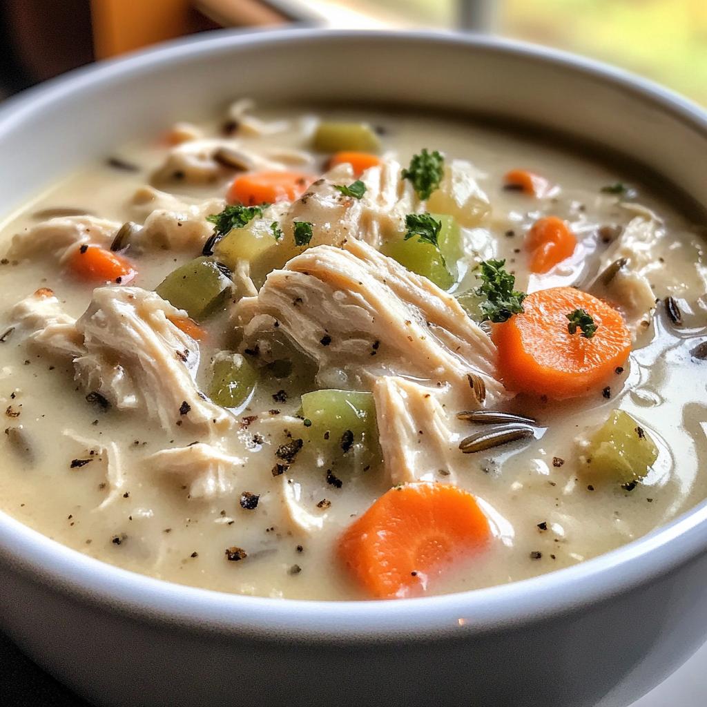 slow cooker creamy chicken and wild rice soup recipe