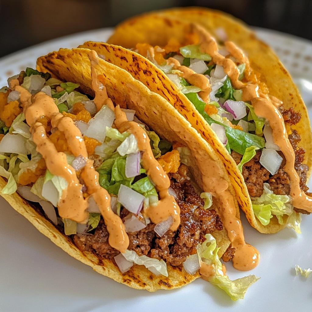 smash burger tacos with big mac sauce