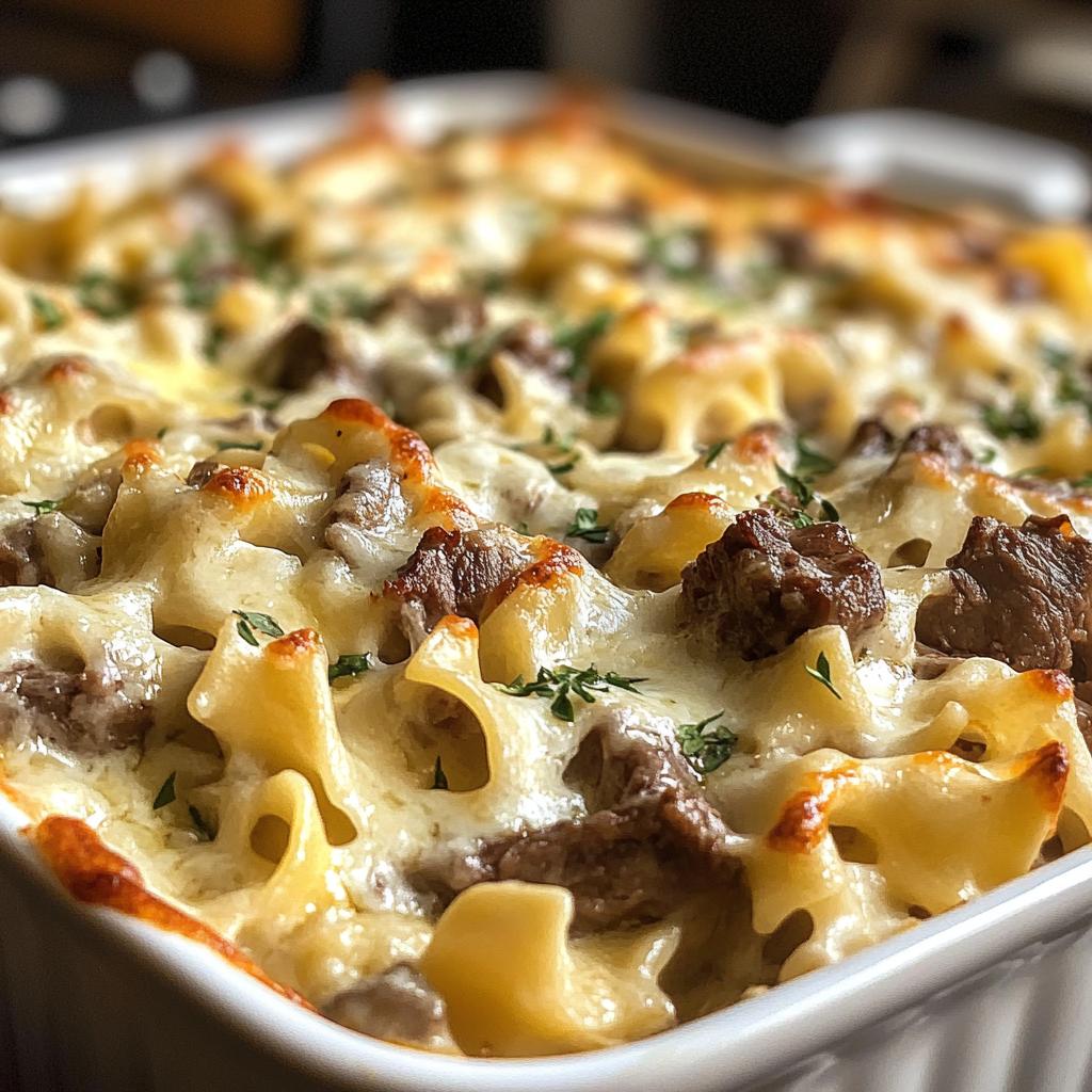 sour cream beef noodle casserole - detail 1