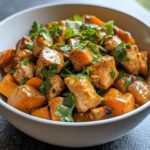 thai inspired chicken sweet potato peanut bowl recipe
