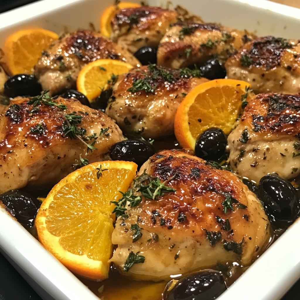 vinegar chicken with oranges and olives recipe