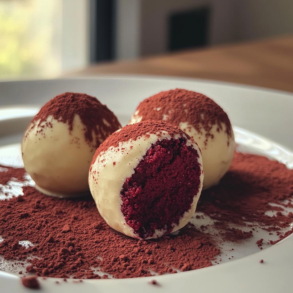 white chocolate red velvet truffles