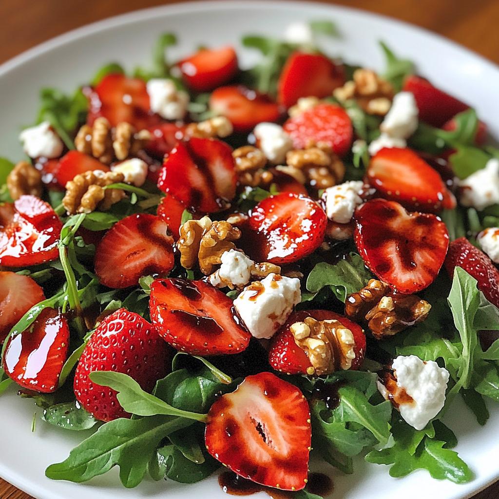 Aardbeien-balsamico salade (zoet-zout)