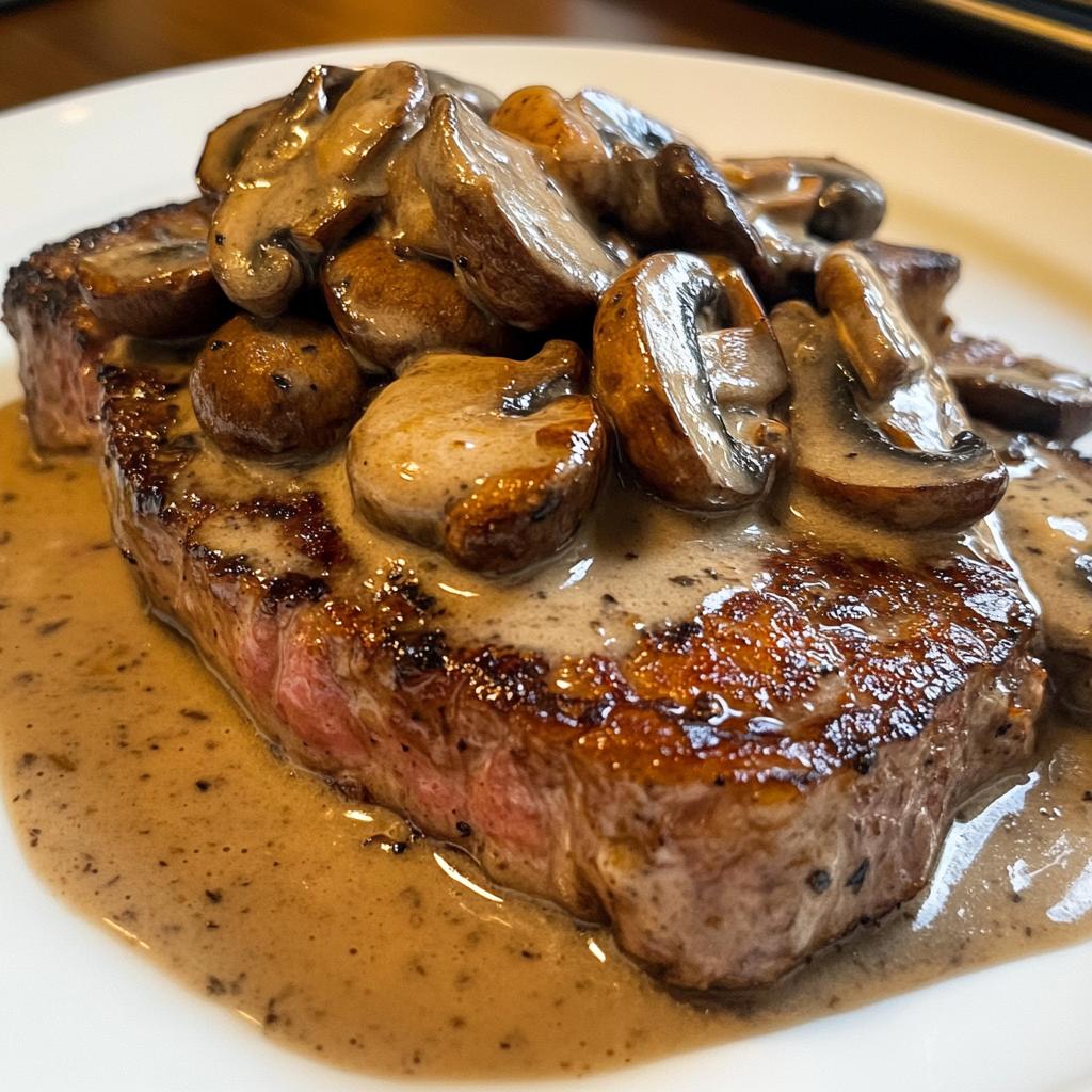 Biefstuk met champignonroomsaus