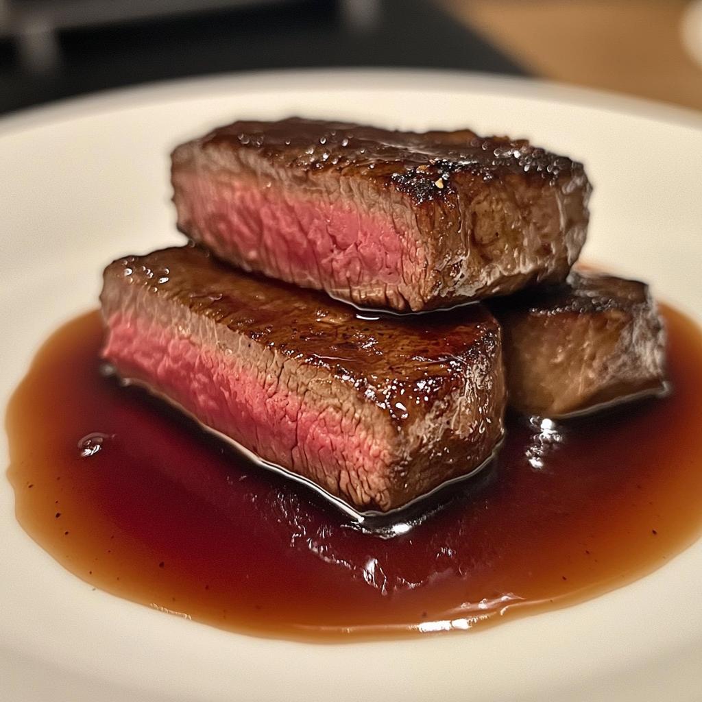 Biefstuk met rode wijnsaus