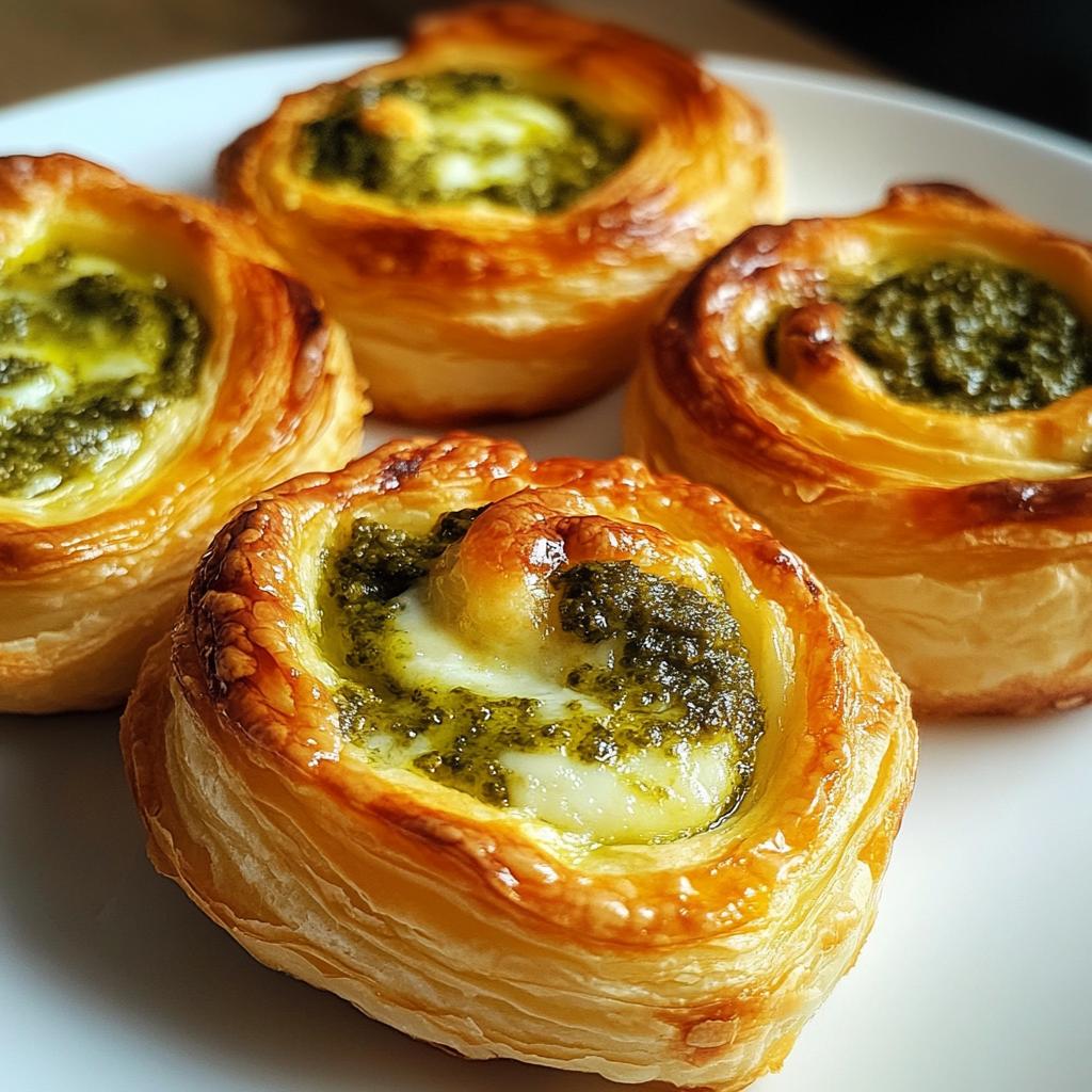 Bladerdeeghapjes met pesto - detail 1