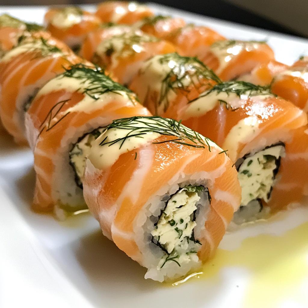 Boterzachte zalmrolletjes met dillevulling - detail 1