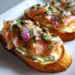 Bruschetta met gerookte zalm en roomkaas