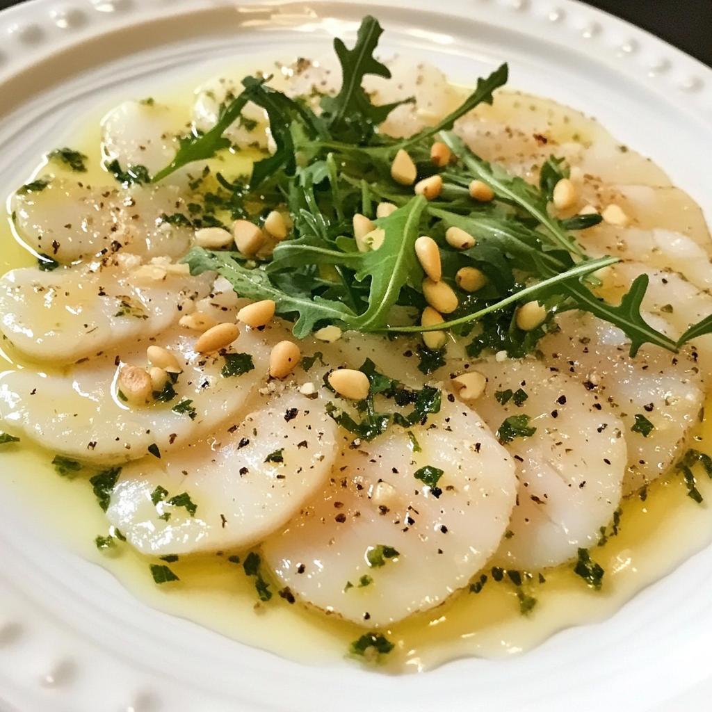 Carpaccio van coquille met limoendressing