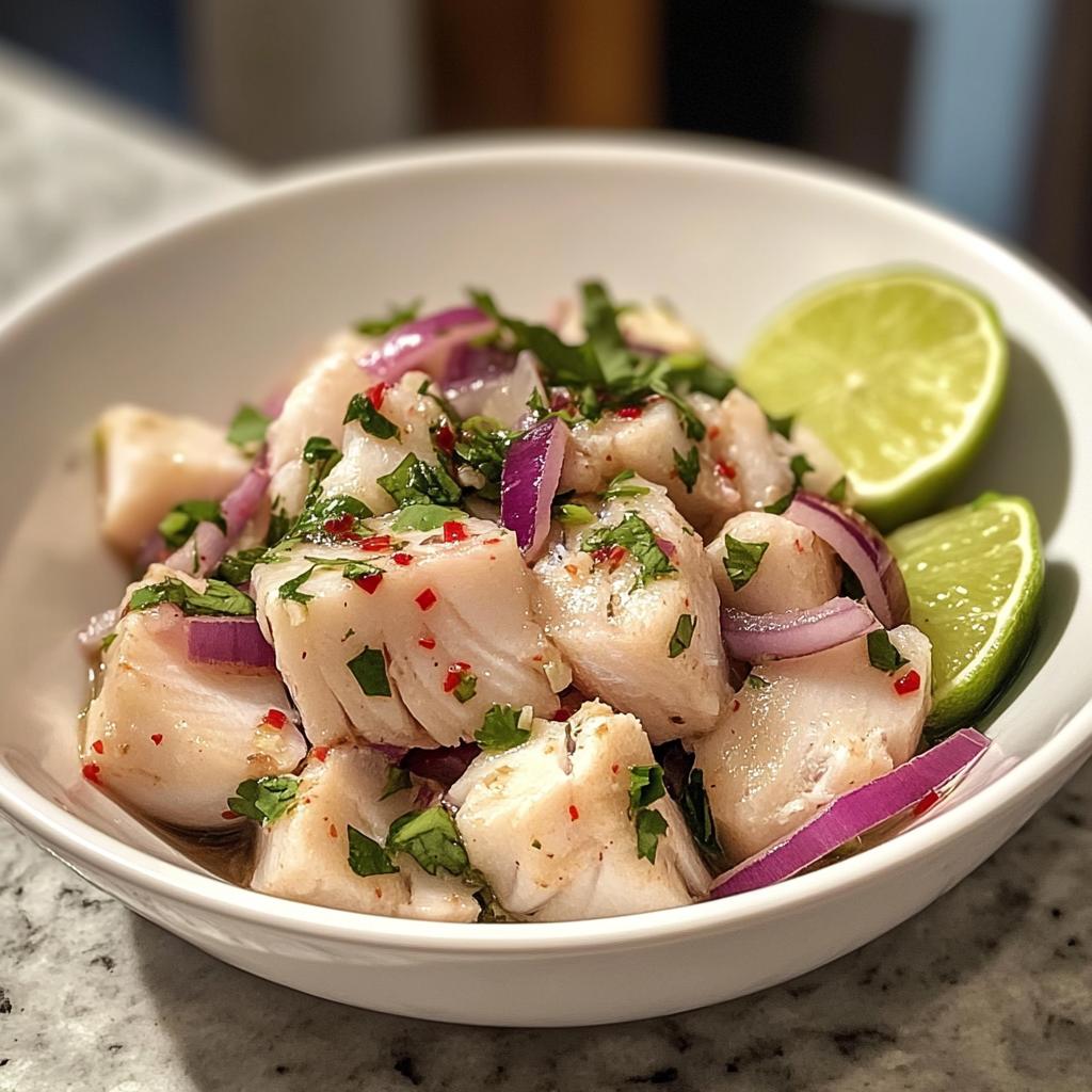 Ceviche van witvis met limoensap