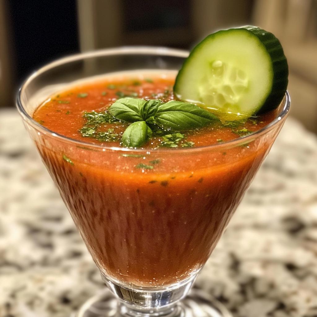 Gazpacho shot met komkommer en basilicumolie - detail 1