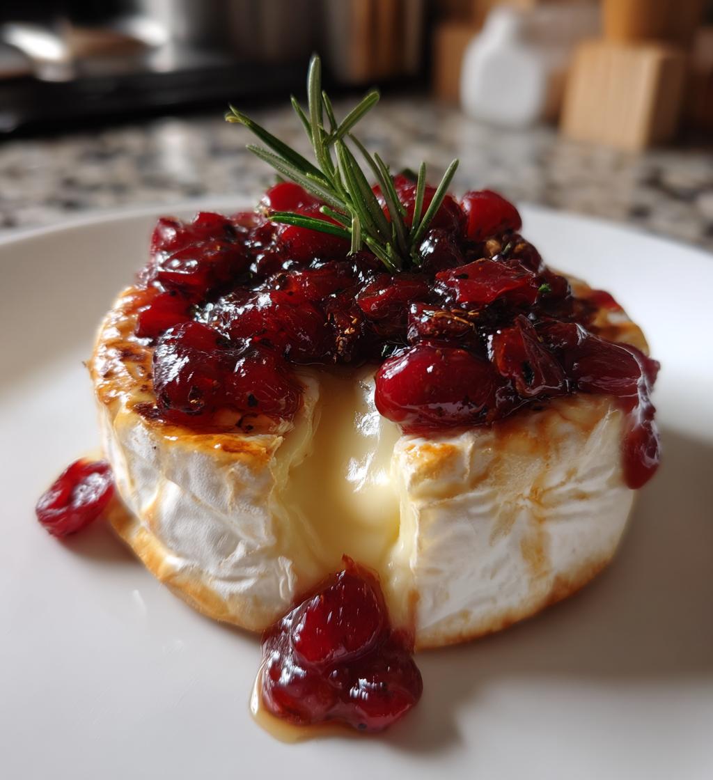 Gebakken camembert met cranberry