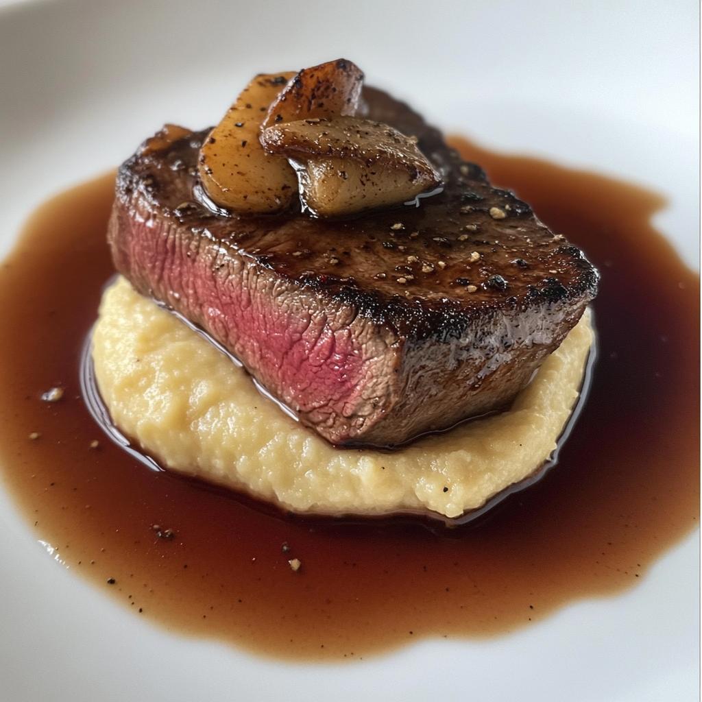 Gebakken hert met knolselderijpuree - detail 1