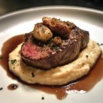 Gebakken hert met knolselderijpuree