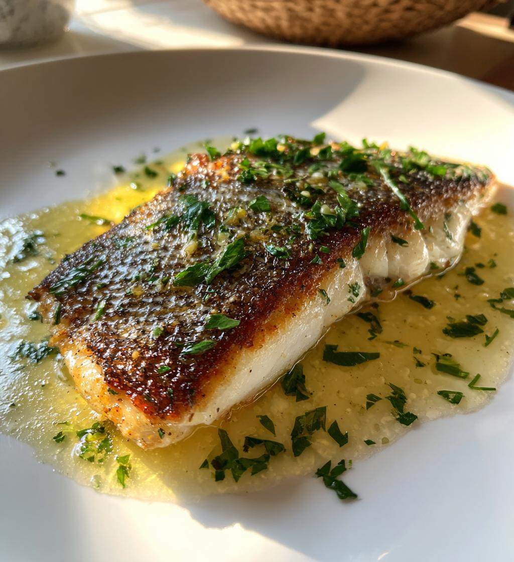 Gebakken zeebaars met citroenboter