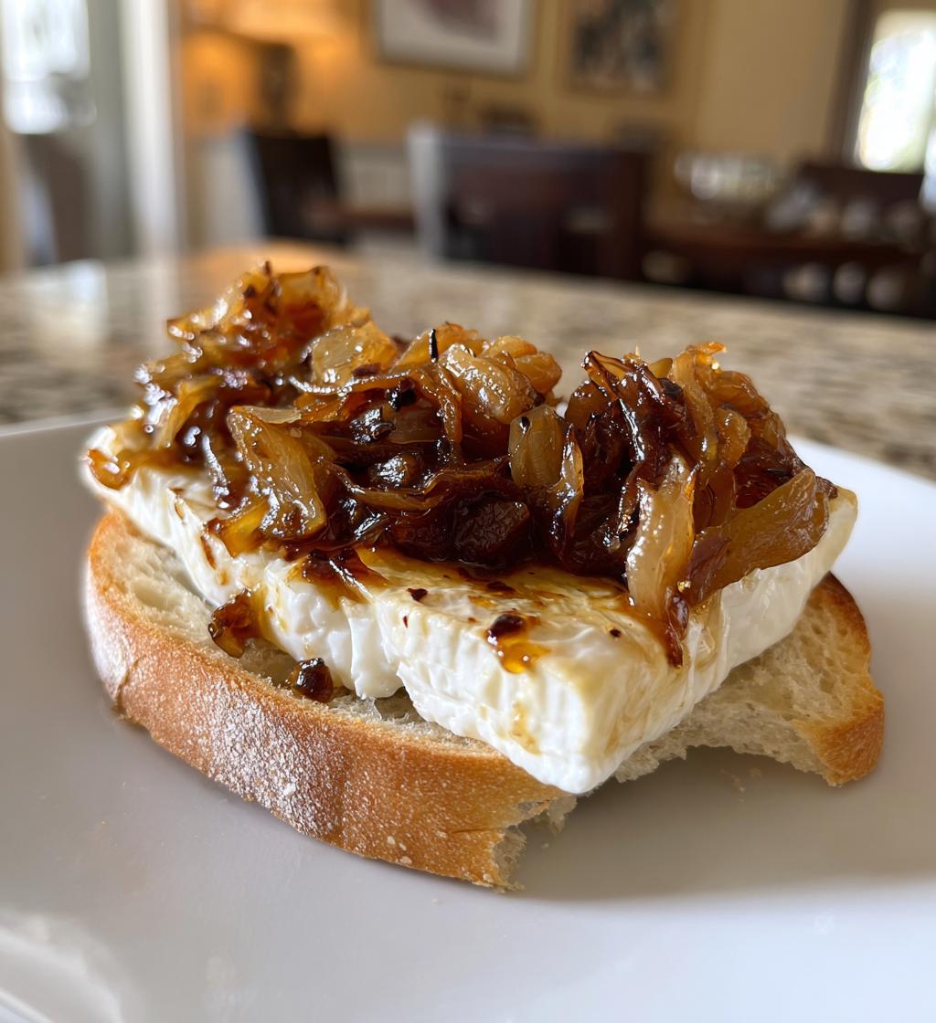 Geitenkaas met gekarameliseerde ui