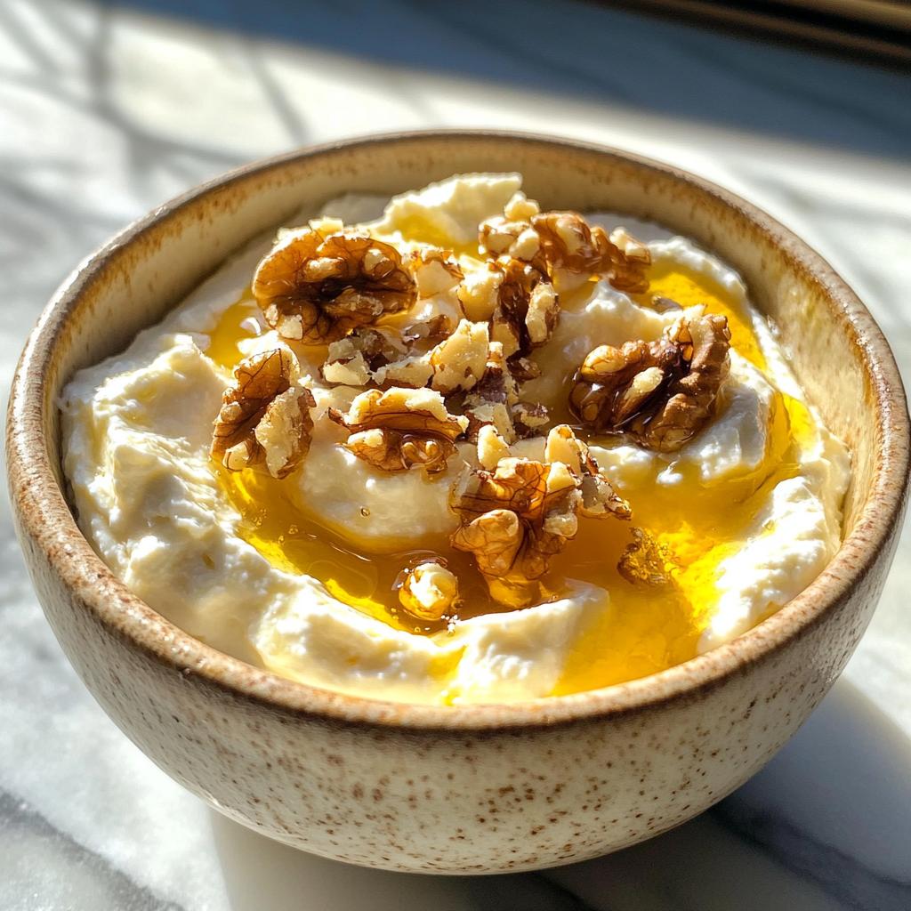Geitenkaascrème met honing en walnoten