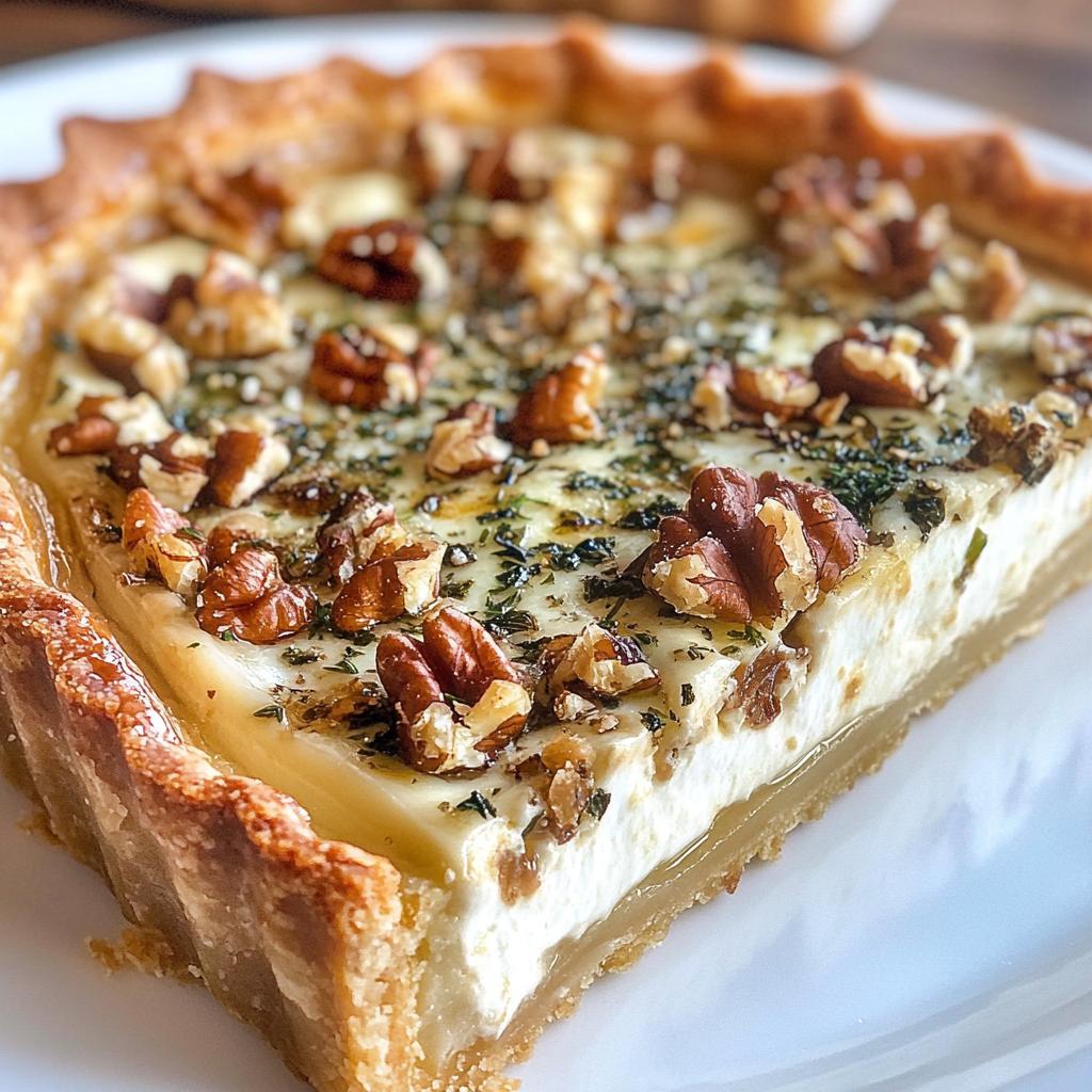 Geitenkaastaart met walnoten