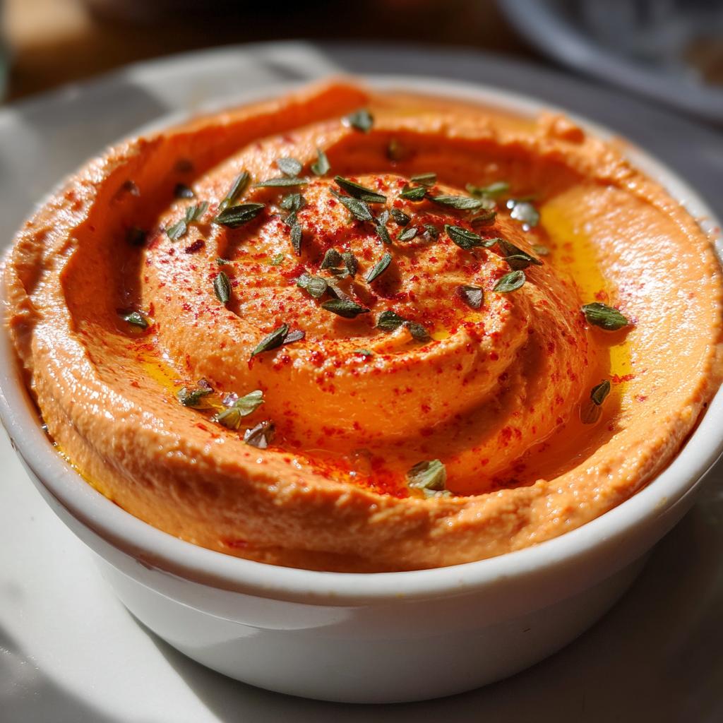 Geroosterde paprika en harissa mousse