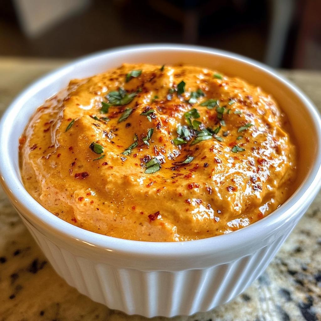 Geroosterde paprika en mascarpone dip