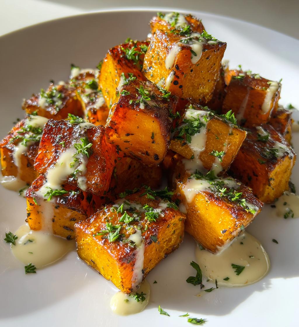 Geroosterde pompoen met tahin