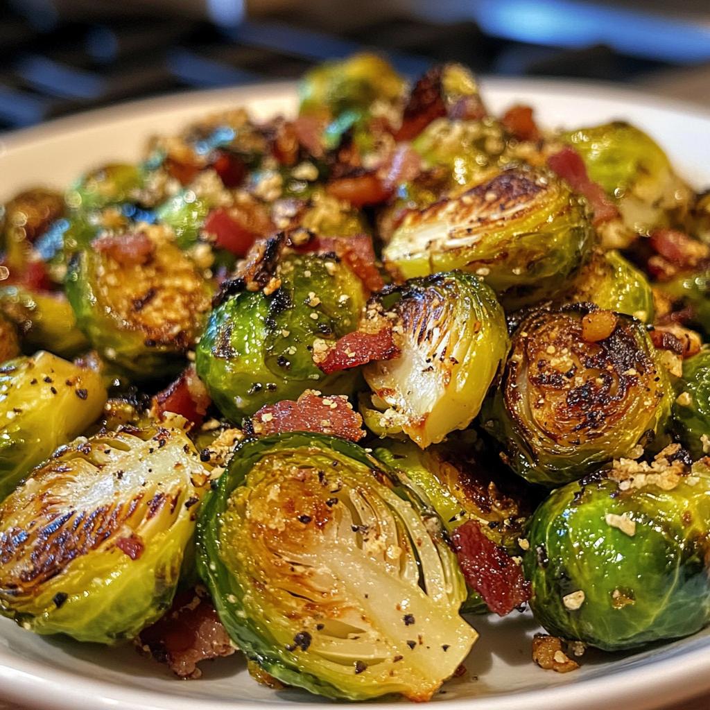 Geroosterde spruitjes met spek