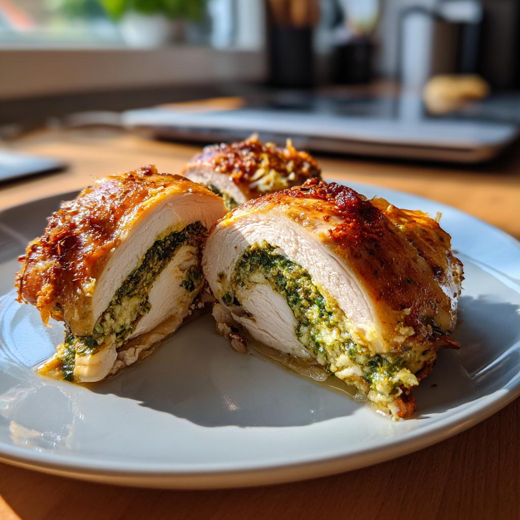 Gevulde kipfilet met pesto
