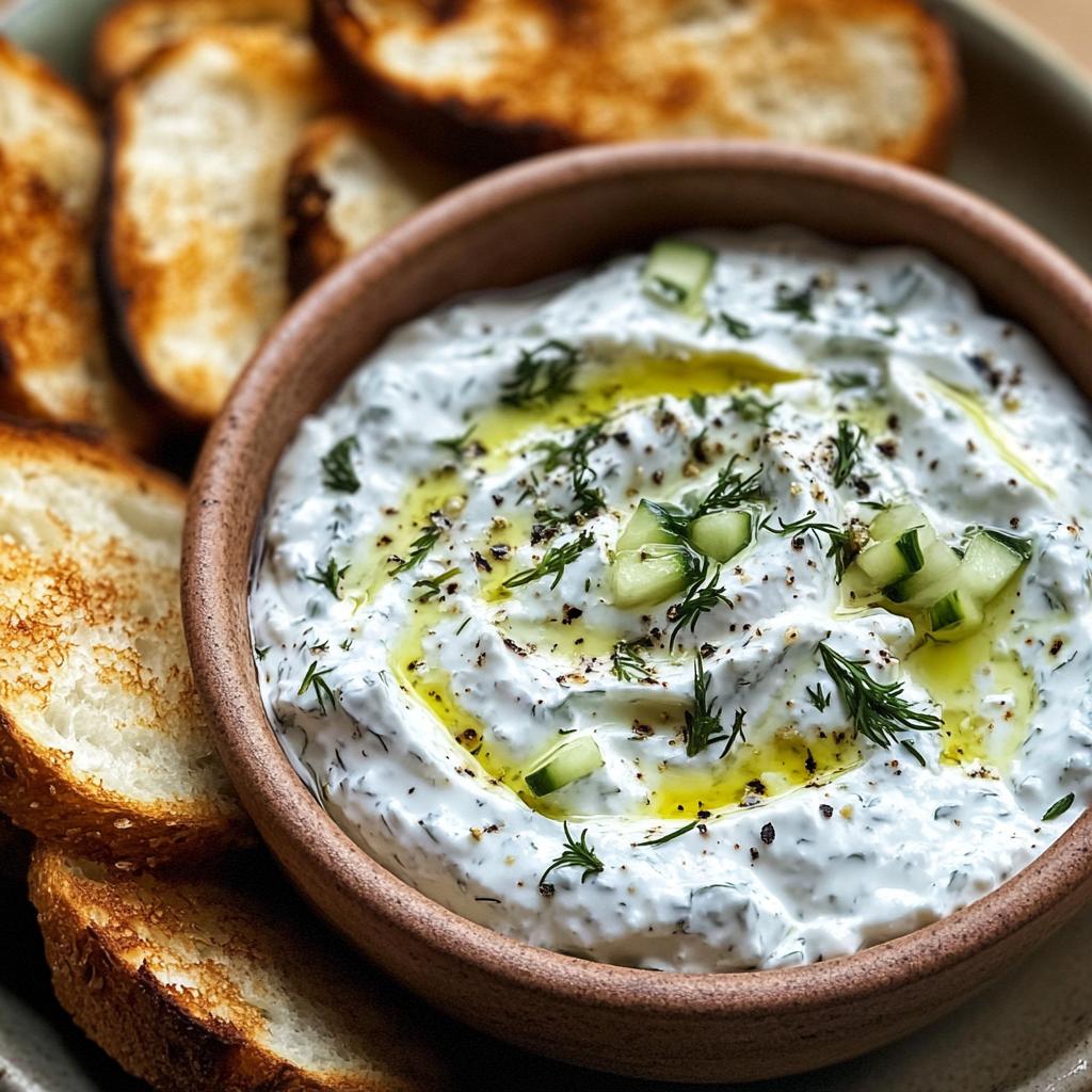 Griekse tzatziki met knapperig brood - detail 1
