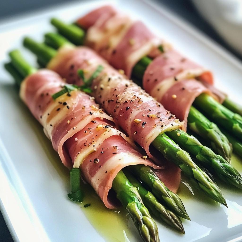 Groene asperges met ham - detail 1