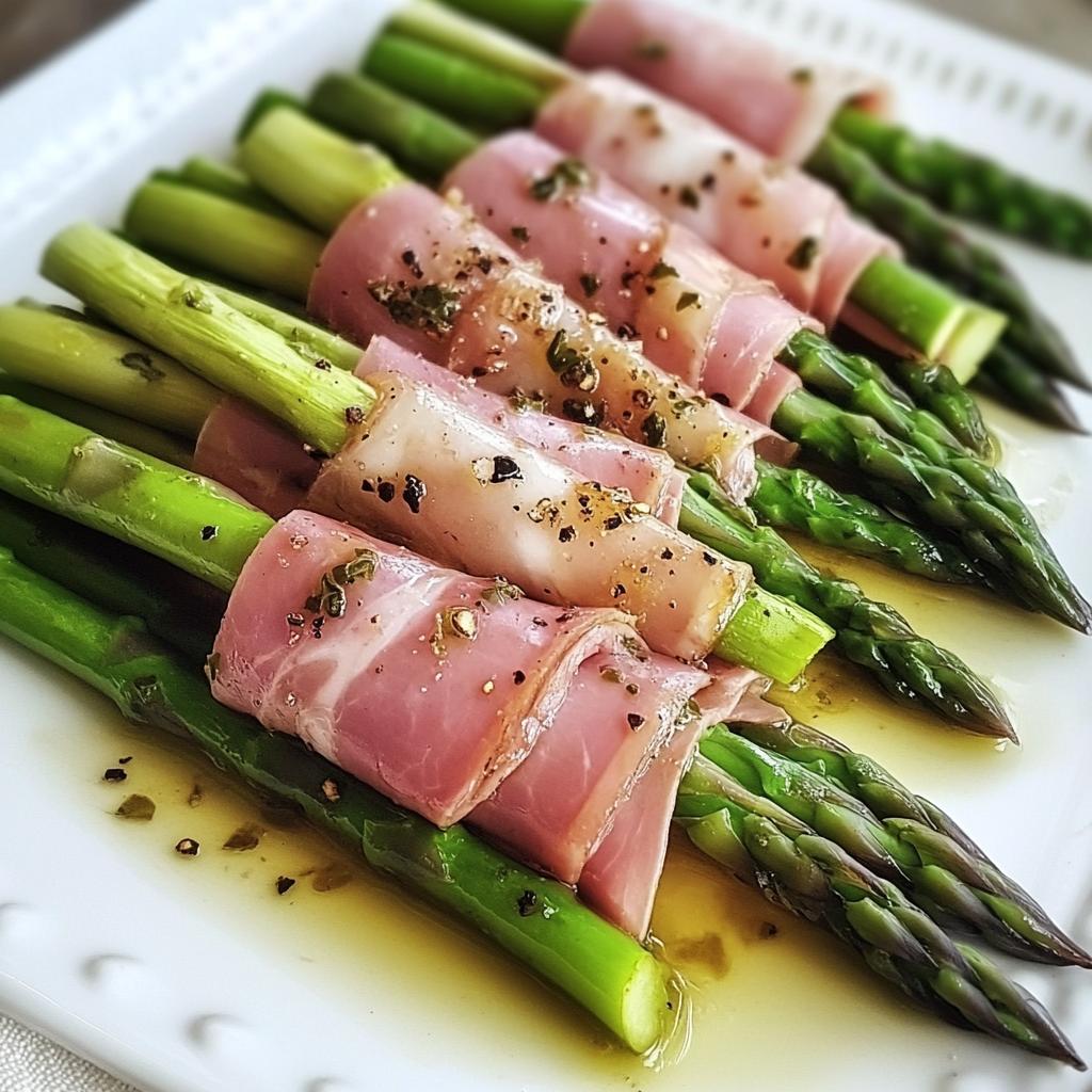 Groene asperges met ham